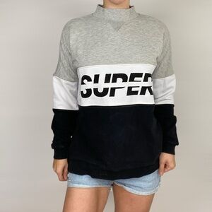 SUPERDRY Sport Color Block Logo Sweatshirt in Multi Pullover